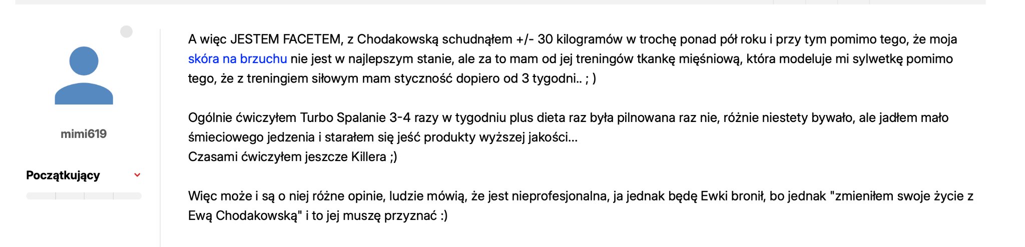 Opinia z forum o BeActiveTV – mimi619: z Chodakowską schudłem 30 kilogramów w trochę ponad pół roku